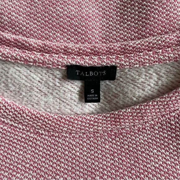 Talbots Pink Textured Knit Puff Sleeve Crewneck Sweater Top - Picture 9 of 10